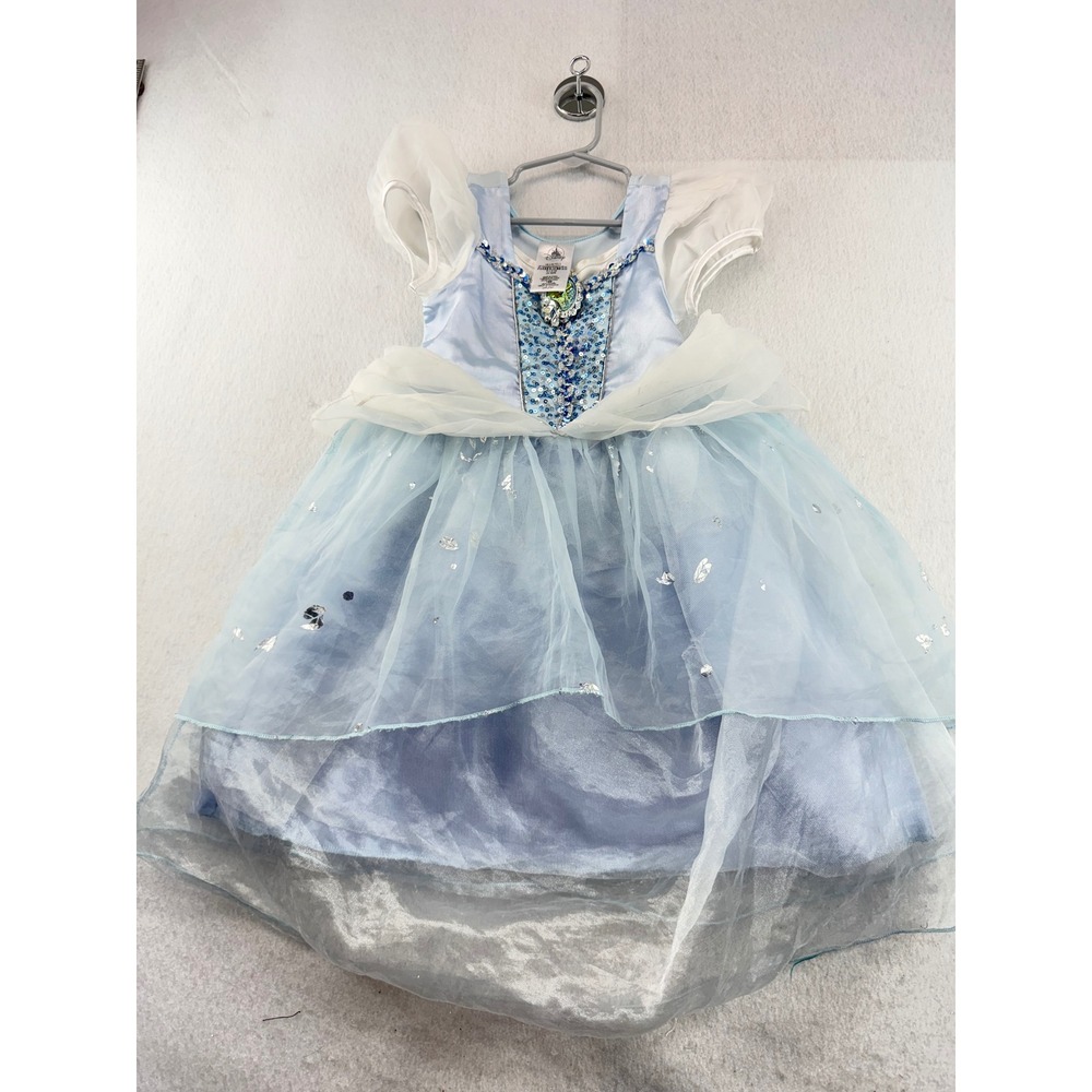 Disney Cinderella Princess Costume Dress Girls Size 3 Blue Sequin Tulle Gown